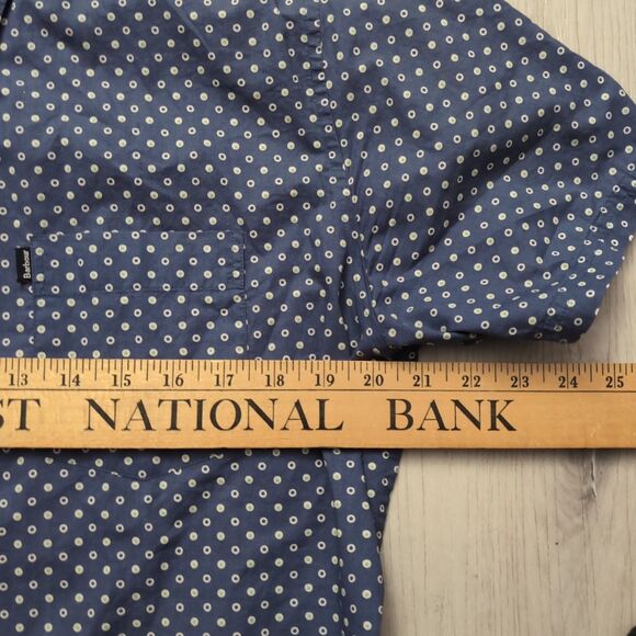 Barbour Shirt Mens Medium Multi Color Short Sleeve Casual Button Shirt - Picture 2 of 4